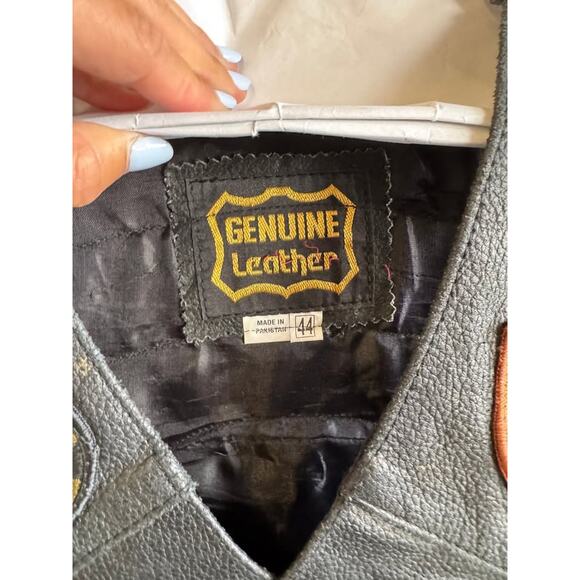 Vintage Motorcycle Vest/Cut - Size 44 - Picture 3 of 4